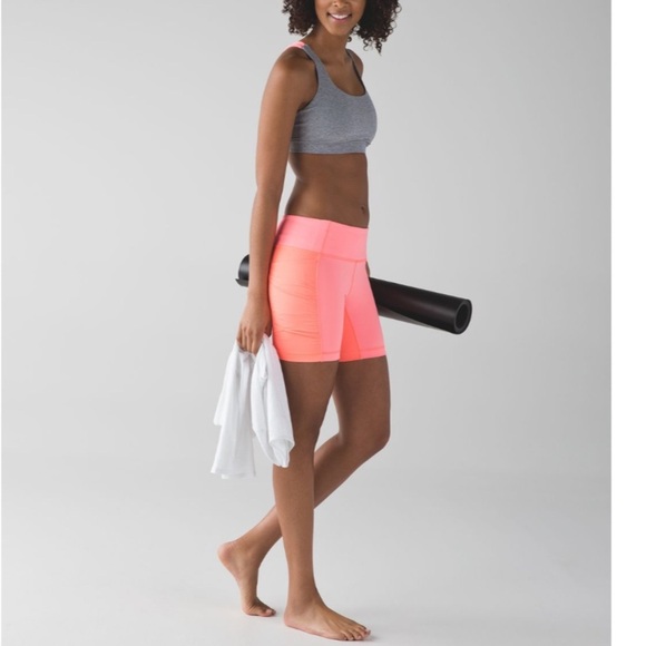 Lululemon Energy Bra Heathered Slate Grapefruit SZ 4 - Picture 2 of 11